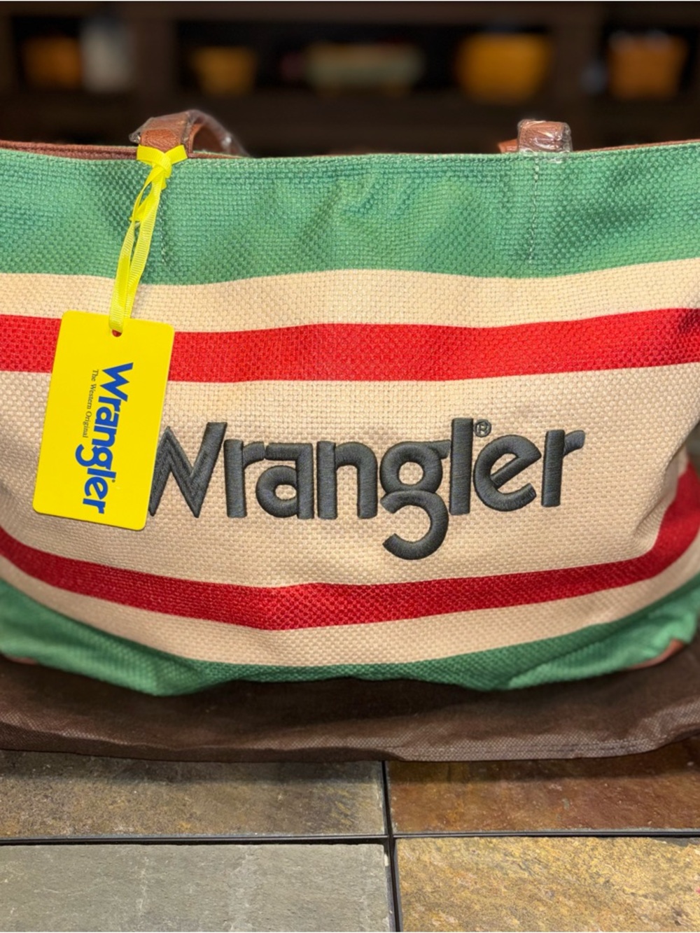 Wrangler Striped Canvas Tote Bag in new with tags